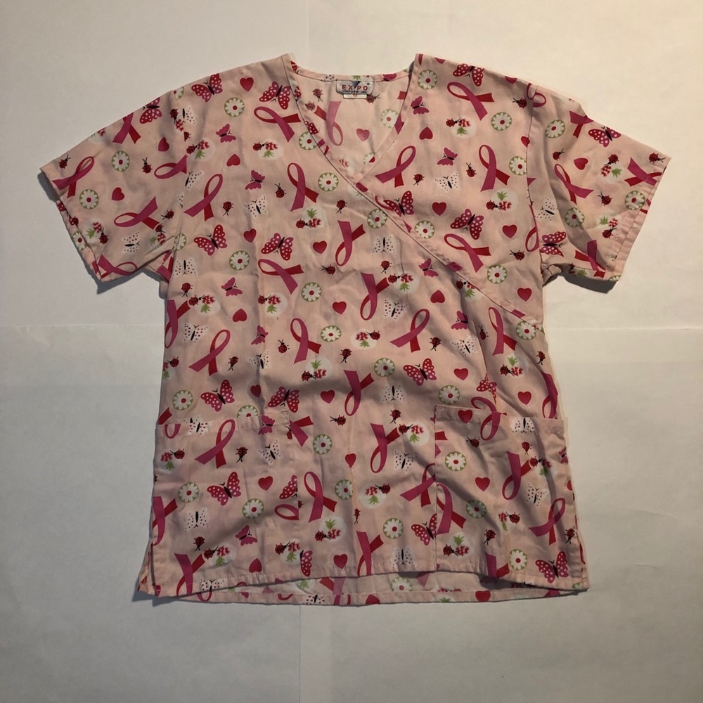 Scrubs Awareness Pink Red Womens Top M